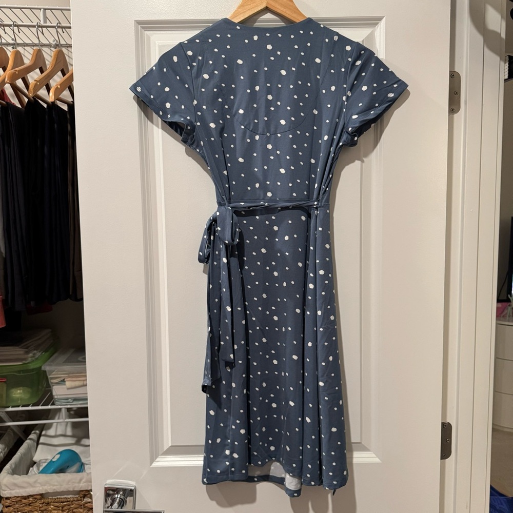 RIPE MATERNITY Liv Maternity Wrap Dress Blue XS - Picture 11 of 13